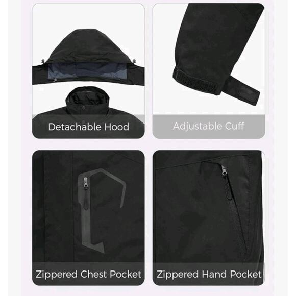 NWT Wantdo Men's Waterproof 3-in-1 Ski Jacket Warm Winter Snow Coat  Large - Picture 9 of 10